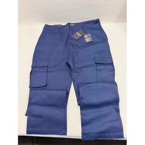 Blu Rock New York Mens Navy Blue Cargo Pants Size 34 NWT Stretch Cotton Blend